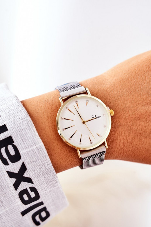 Laikrodis Ant apyrankės Mesh Giorgio&Dario pilkos-aukso spalvos