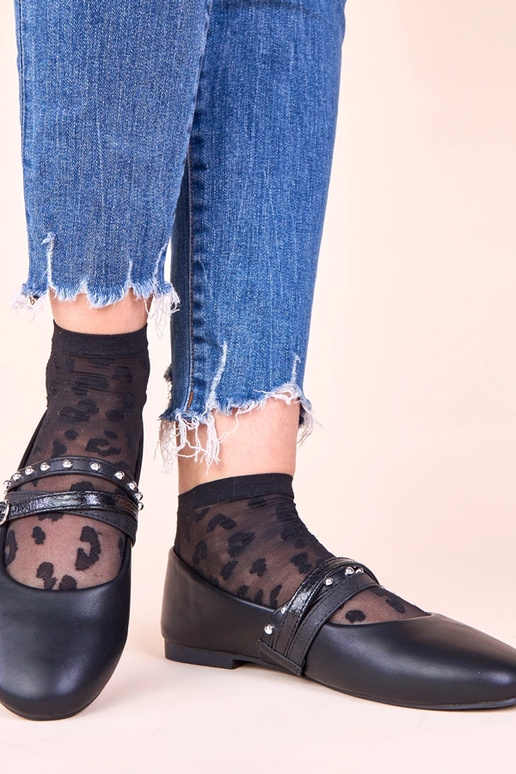 Juodos balerinos su dekoratyvinėmis...