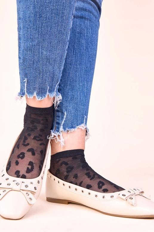 Smėlio spalvos balerinos su...