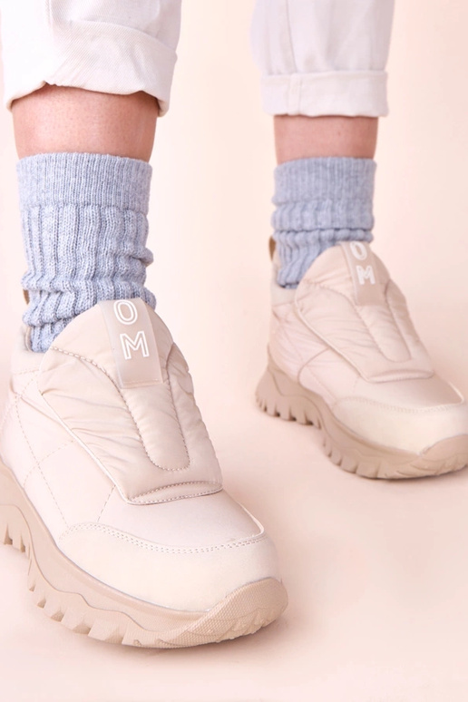 Smėlio spalvos moteriški sniego batai...