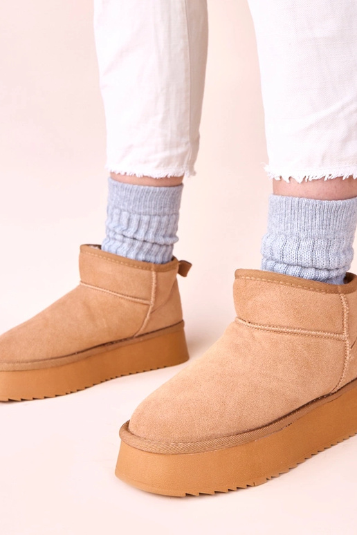 Rudi sniego batai iš natūralaus zomšo...