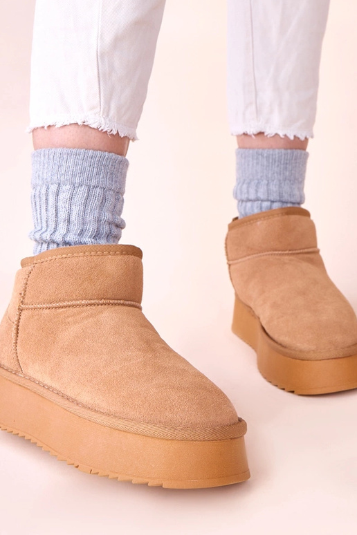 Rudi sniego batai iš natūralaus zomšo...