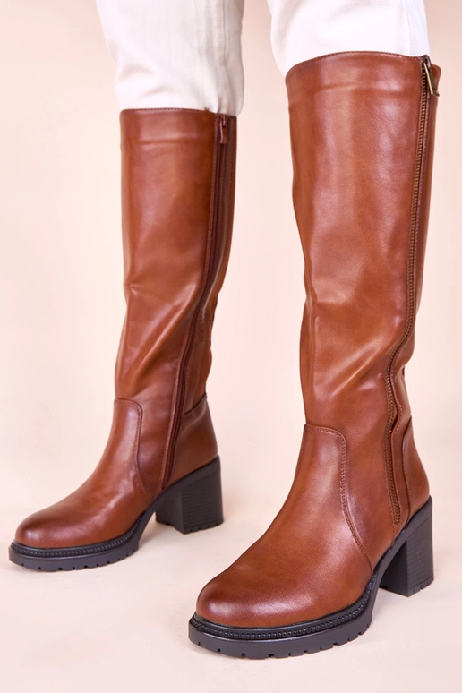 Rudi ilgaauliai batai ant stulpelio...