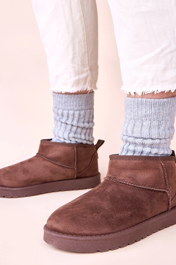 Šokoladiniai sniego batai su kailiu Elriee