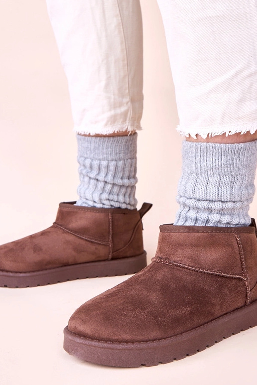 Šokoladiniai sniego batai su kailiu...