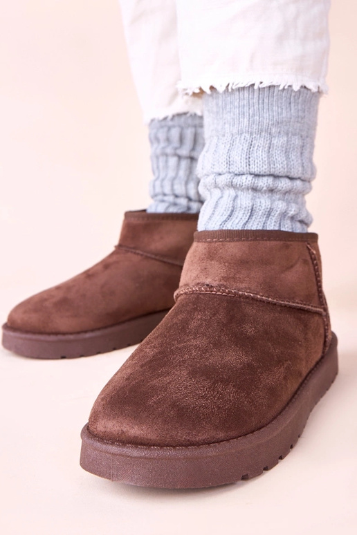 Šokoladiniai sniego batai su kailiu...