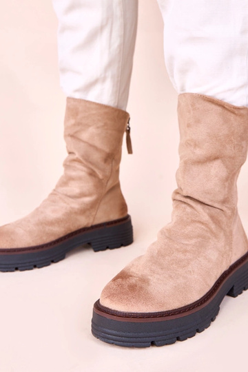 Smėlio spalvos aulinukai su raukšlėtu priekiu Arlea 2