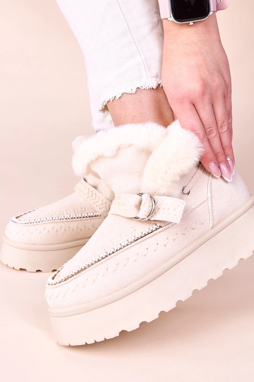 Smėlio spalvos sniego batai su...