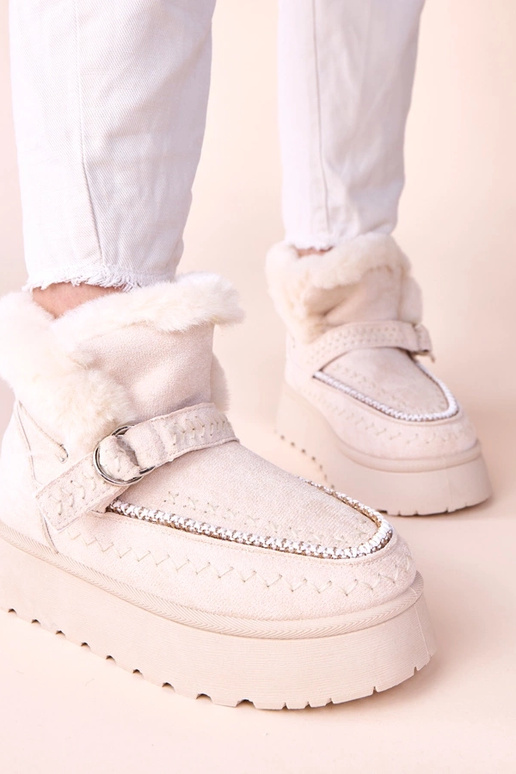 Smėlio spalvos sniego batai su...