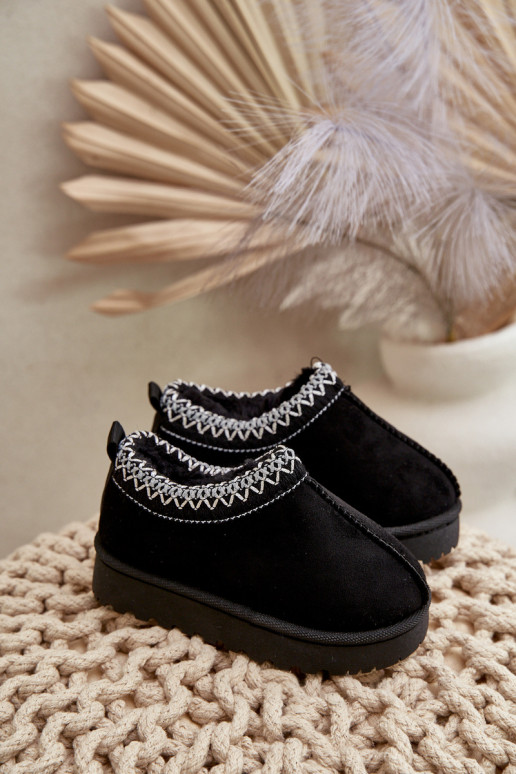 Vaikiški sniego batai su platforma pašiltinti su kailiuku viduje juodos spalvos Vilabria