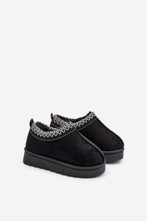 Vaikiški sniego batai su platforma pašiltinti su kailiuku viduje juodos spalvos Vilabria