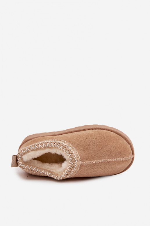 Vaikiški sniego batai su siuvinėjimu Prina, smėlio spalvos