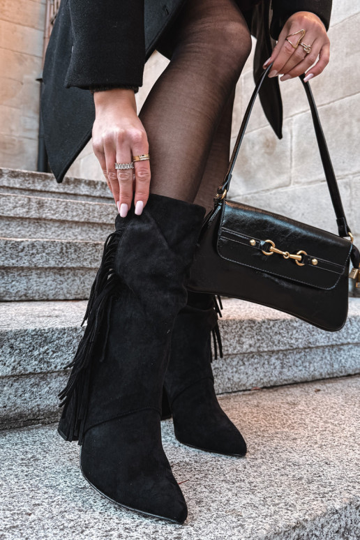 Moteriški aulinukai su kutais pašiltinti juodos spalvos Darlina