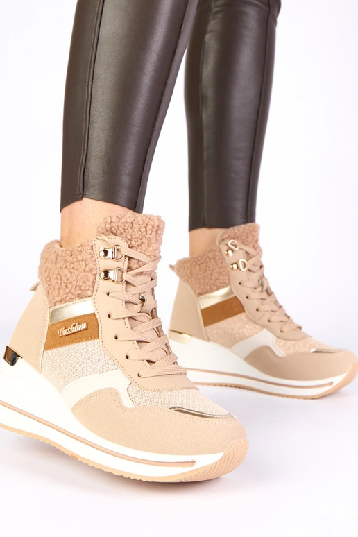 Smėlio spalvos šilti sniego batai...