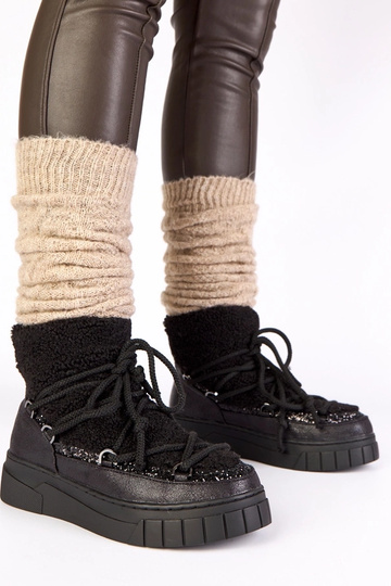 Juodi šilti sniego batai su...