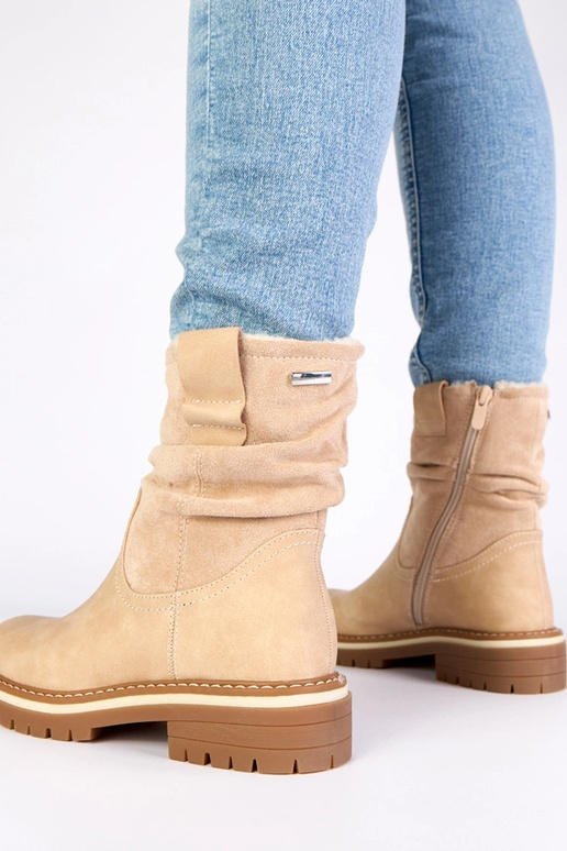 Smėlio spalvos šilti aulinukai su...