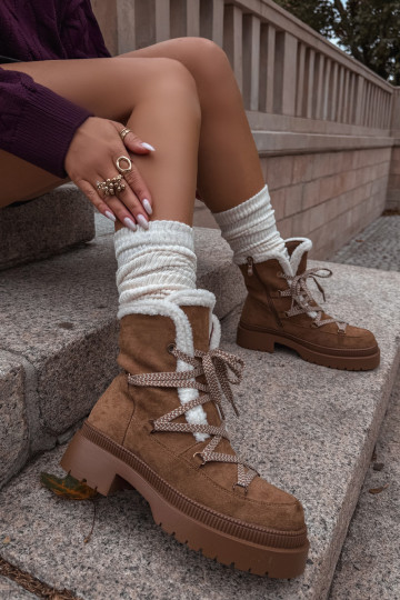 Moteriški pašiltinti sniego batai, rudos spalvos, Irmara