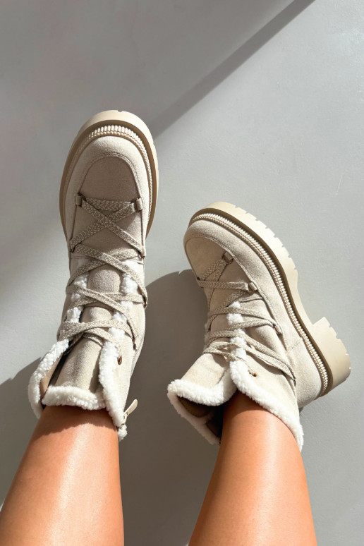 Moteriški pašiltinti sniego batai, smėlio spalvos, Irmara