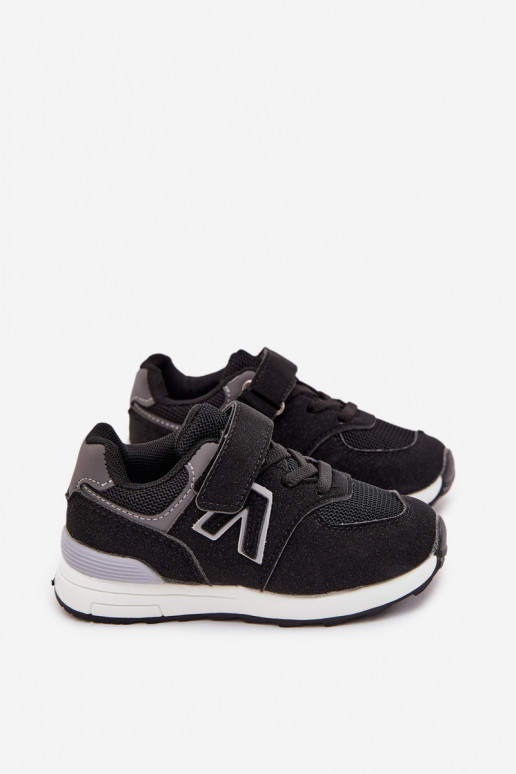 Juodos spalvos vaikiški sportiniai bateliai su lipniais užsegimais Galisse