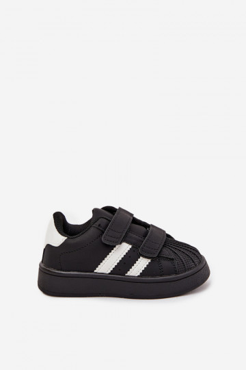 Vaikiški sportiniai bateliai Sneakers modelio iš dirbtinės odos, juodos spalvos, Renel 2