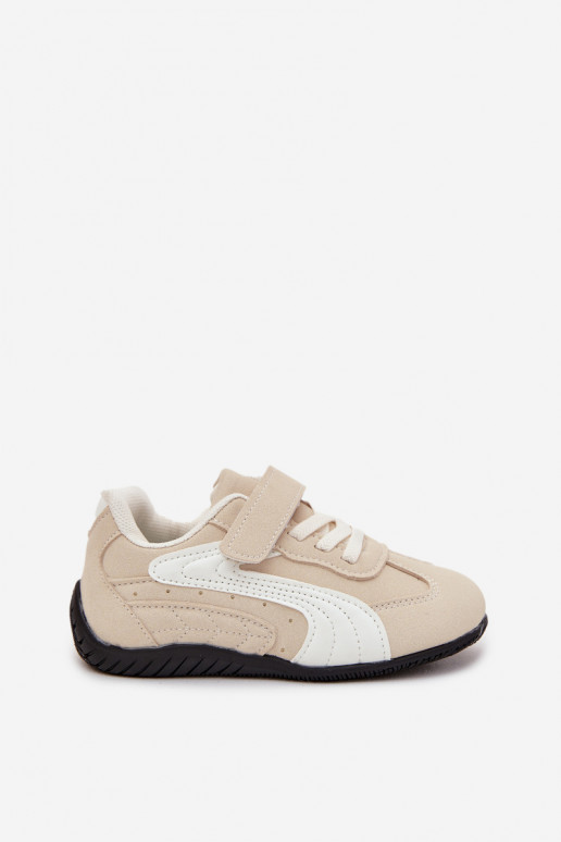 Vaikiški sportbačiai su lipniu užsegimu smėlio spalvos Perrin
