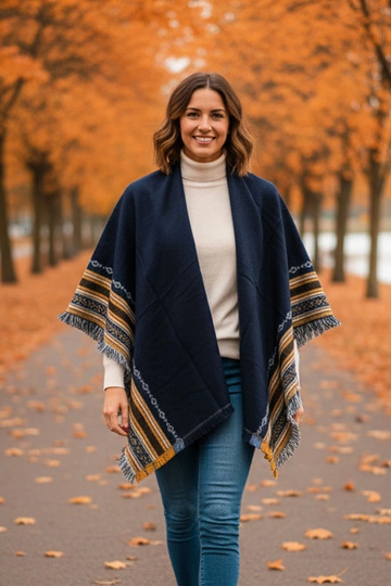 Tamsiai mėlynas šalikas su...