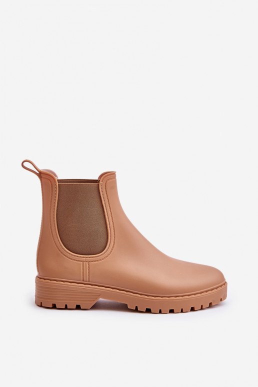 Guminiai batai MoteriškassuElastycznymi INstaĮkami rudos spalvos Ciariel