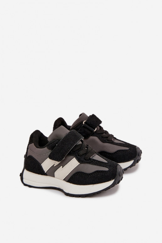 batai Vaikiški sportbačiai su lipniais užsegimais juodos spalvos Miranda