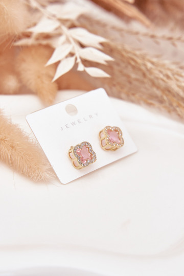 su stilingomis detalėmisi su tviskančiomis akutėmis aukso-rožinės spalvos