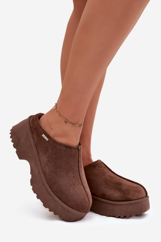sniego batai Moteriškos žemos su platforma rudos spalvos Yrenna
