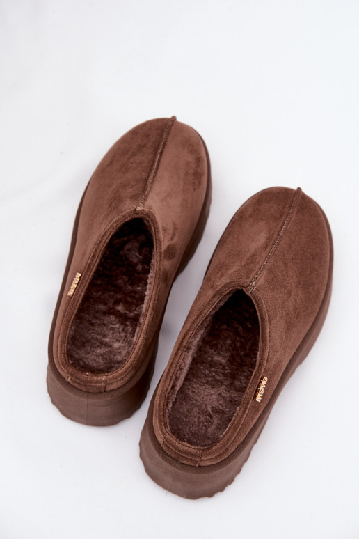 sniego batai Moteriškos žemos su platforma rudos spalvos Yrenna