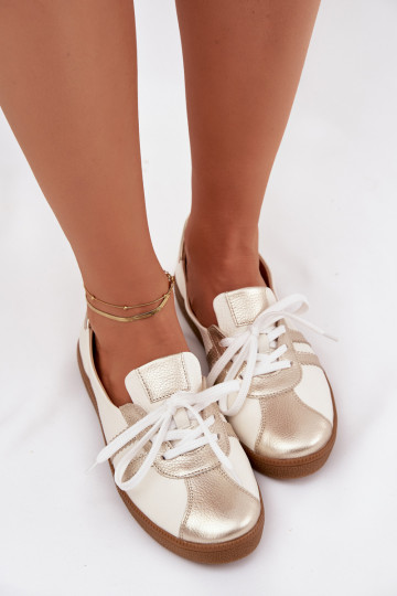 Oda batai Moteriškas Typu Barefoot Zazoo N1341 Baltos-aukso spalvos