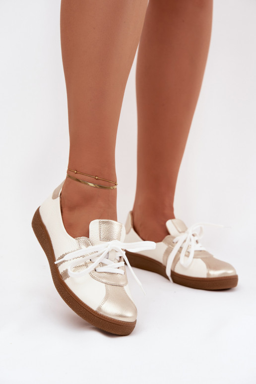 Oda batai Moteriškas Typu Barefoot Zazoo N1341 Baltos-aukso spalvos