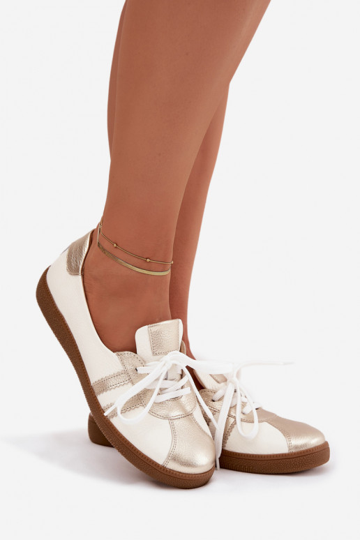 Oda batai Moteriškas Typu Barefoot Zazoo N1341 Baltos-aukso spalvos