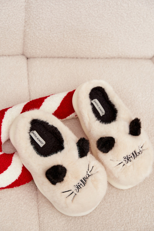 su kailiuku Šlepetės Moteriškas Smile smėlio spalvos Lexira