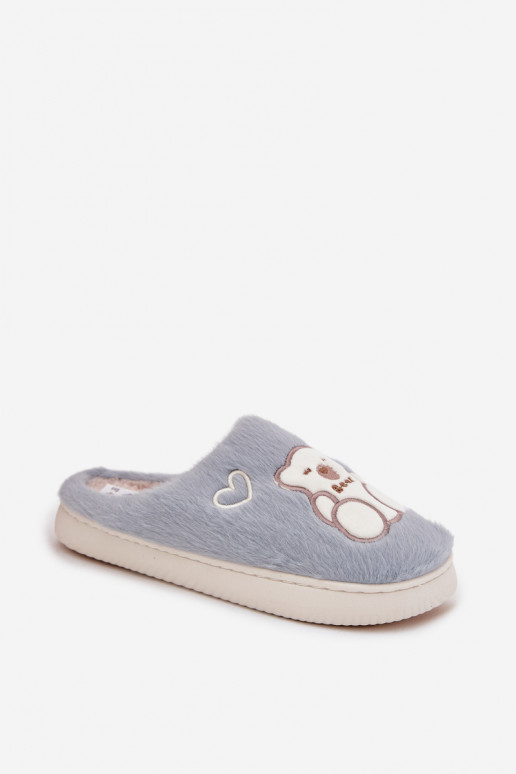 su kailiuku Šlepetės Su Meškiuku mėlynos spalvos Noralie