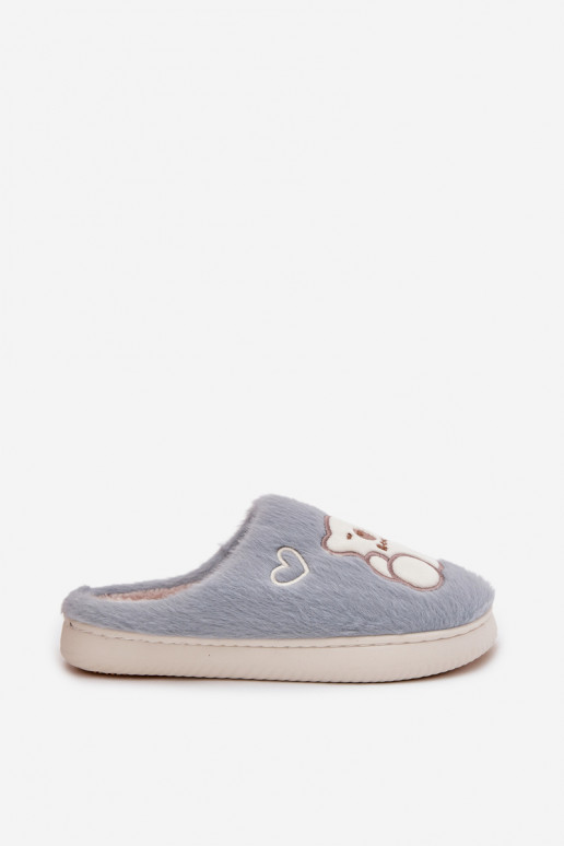 su kailiuku Šlepetės Su Meškiuku mėlynos spalvos Noralie