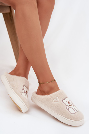 su kailiuku Šlepetės Su Meškiuku smėlio spalvos Noralie