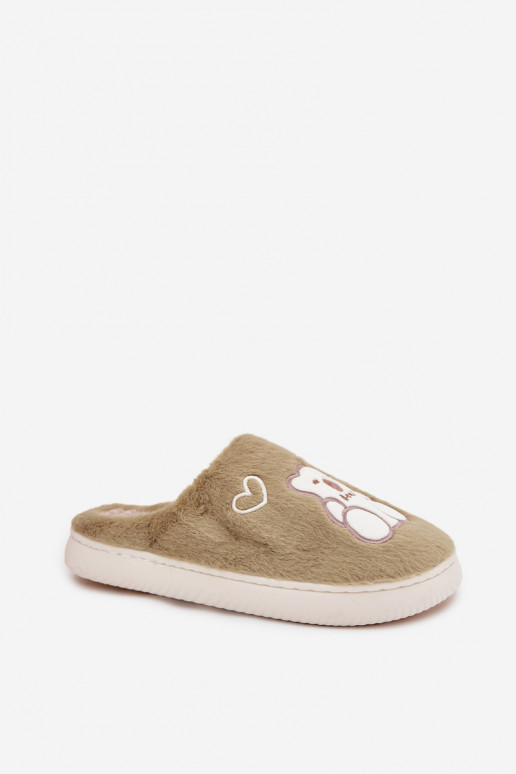 su kailiuku Šlepetės Su Meškiuku žalios spalvos Noralie