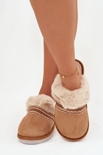 Šlepetės Moteriškas su kailiuku I Haftem rudos spalvos Devianne