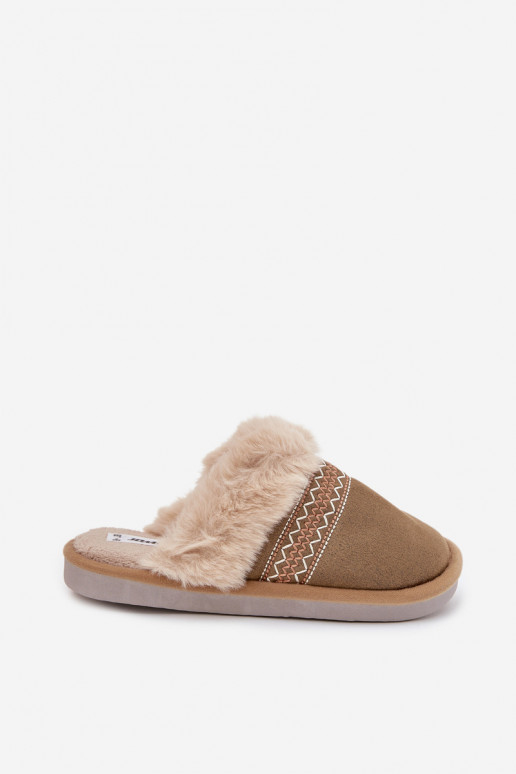 Šlepetės Moteriškas su kailiuku I Haftem žalios spalvos Devianne