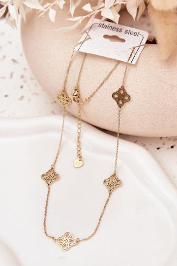 Kaklo papuošalas iš nerūdijančio plieno aukso spalvos