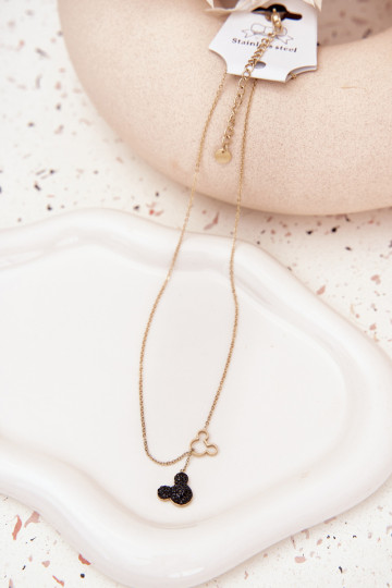 Grandinė iš nerūdijančio plieno pelė Miki aukso spalvos 2