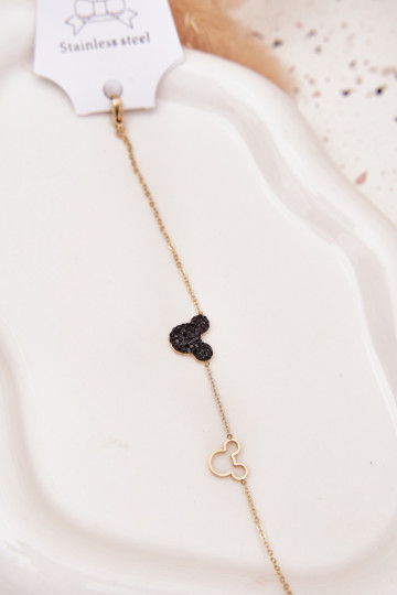 Apyrankė iš nerūdijančio plieno pelė Miki aukso spalvos 2