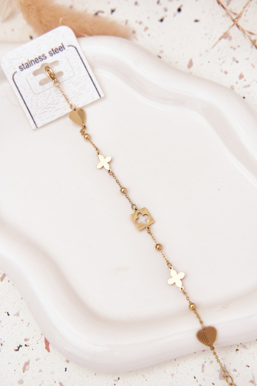 Apyrankė iš nerūdijančio plieno Su pakabukais aukso spalvos