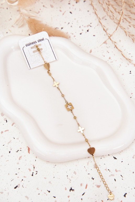 Apyrankė iš nerūdijančio plieno Su pakabukais aukso spalvos