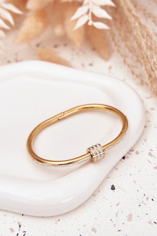 Apyrankė Moteriškas su tviskančiomis akutėmis Stal NierdzeĮna aukso spalvos