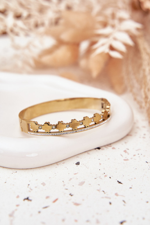 Apyrankė iš nerūdijančio plieno Ozdobiona Cyrkoniami aukso spalvos