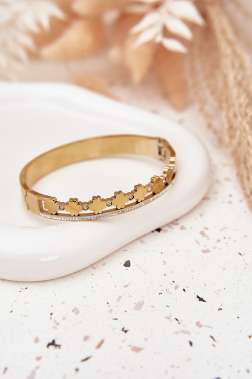 Apyrankė iš nerūdijančio plieno Ozdobiona Cyrkoniami aukso spalvos