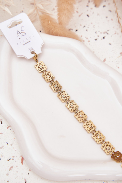 Reguliuojamas Apyrankė Moteriškas su tviskančiomis akutėmis Stal Chirurgiczna aukso spalvos